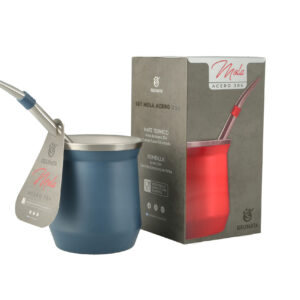 Set de mate y bombilla MOLA AZUL PERLADO