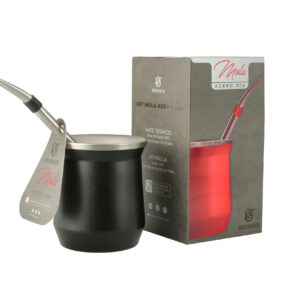 Set de mate y bombilla MOLA NEGRO