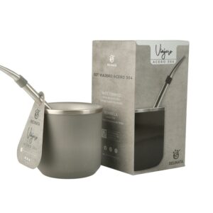 Set de mate y bombilla VIAJERO GRIS