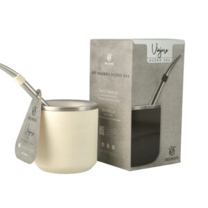 Set de mate y bombilla VIAJERO MANTECA