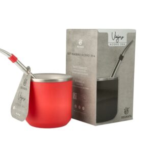 Set de mate y bombilla VIAJERO ROJO